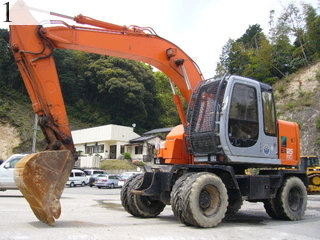 中古建設機械 中古 日立建機 HITACHI 油圧ショベル・バックホー ホイール式油圧ショベル EX125WD-5