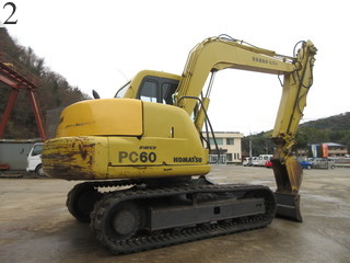 中古建設機械 中古 コマツ KOMATSU 油圧ショベル・バックホー ０．２－０．３立米 PC60-7