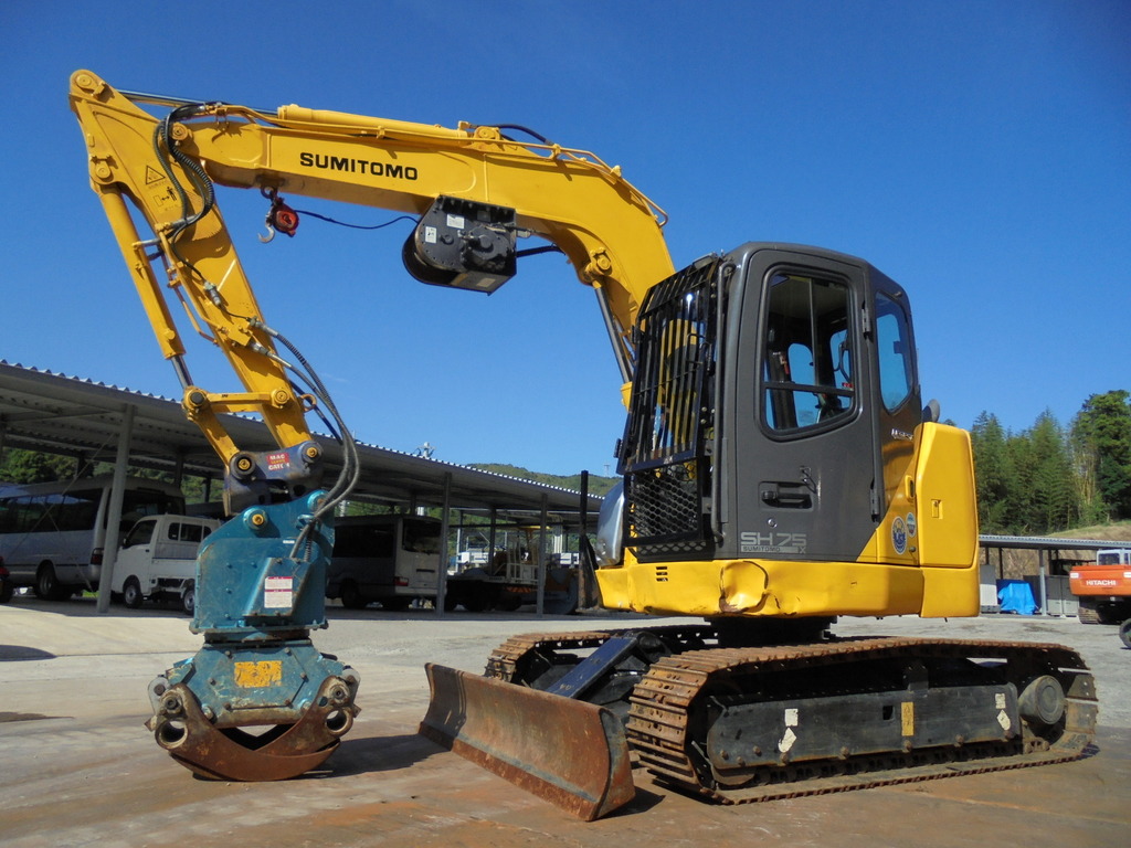 中古建設機械 中古 住友建機 SUMITOMO 林業機械 グラップル・ウインチ・排土板 SH75X-3B