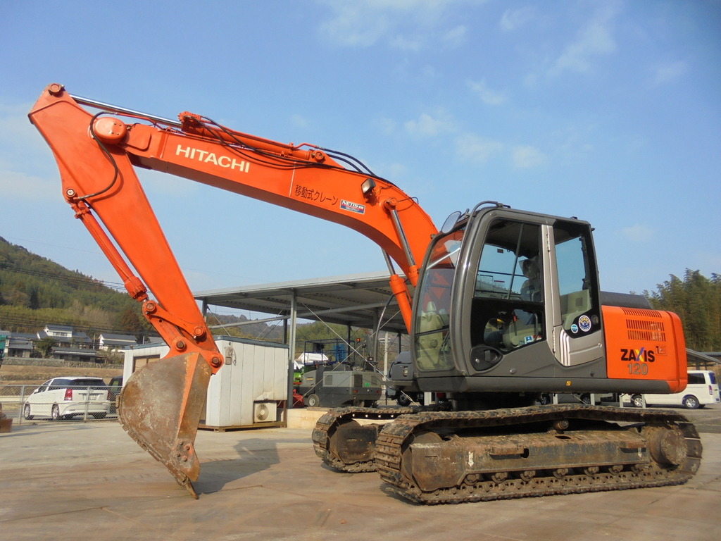 中古建設機械 中古 日立建機 HITACHI 油圧ショベル・バックホー ０．４－０．５立米 ZX120-3