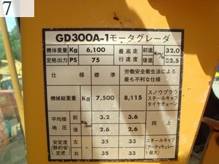 中古建設機械 中古 コマツ KOMATSU モーターグレーダー アーティキュレート式 GD300A-1