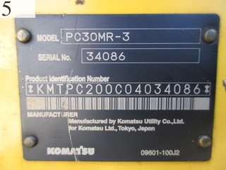 中古建設機械 中古 コマツ KOMATSU 油圧ショベル・バックホー ０．１立米以下 PC30MR-3