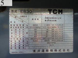 中古建設機械 中古 TCM 東洋運搬機 TCM ホイール・ローダ １．０立米以上 E830