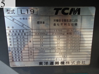 中古建設機械 中古 TCM 東洋運搬機 TCM ホイール・ローダ １．０立米以上 L19