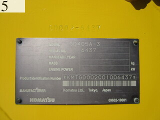 中古建設機械 中古 コマツ KOMATSU モーターグレーダー アーティキュレート式 GD405A-3