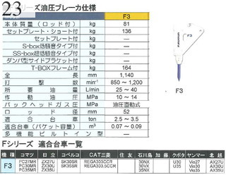 中古建設機械 中古 古河さく岩機 FURUKAWA 油圧ブレーカー  F3