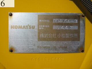 中古建設機械 中古 コマツ KOMATSU モーターグレーダー アーティキュレート式 GD405A-3